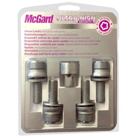 4 VIS ANTIVOL SL MCGARD M12X1.25/ PLAT/ LONG. 35.3MM/ Ø19MM