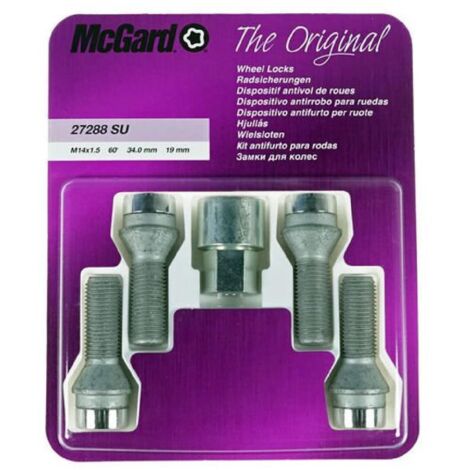 4 Vis Antivol Su Mcgard M14x1.5 Long.34mm CLE19mm
