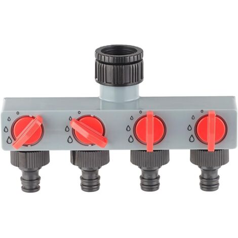 4 Voies Sélecteur d’Arrosage Réglable sur Robinet, 3 Niveaux de Jet
