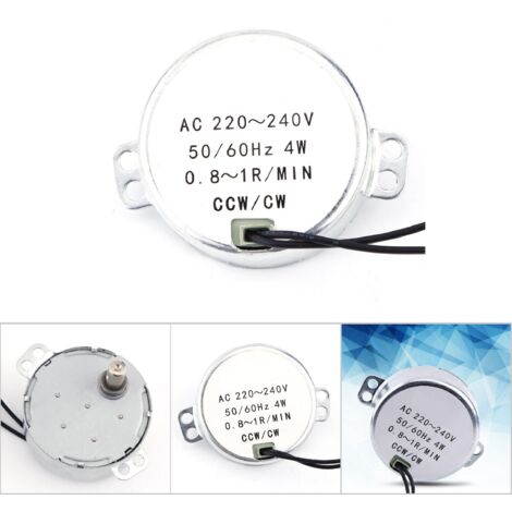 4-W-Synchron-Getriebemotor, 220–240 V Wechselstrom, Drehrichtung im Uhrzeigersinn/gegen den Uhrzeigersinn (0,8–1 U/min) für Präzisionsanwendungen