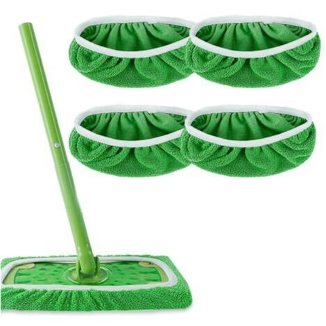 4 waschbare und wiederverwendbare Mopps, Ersatz-Flachmopp, Mopp-Set