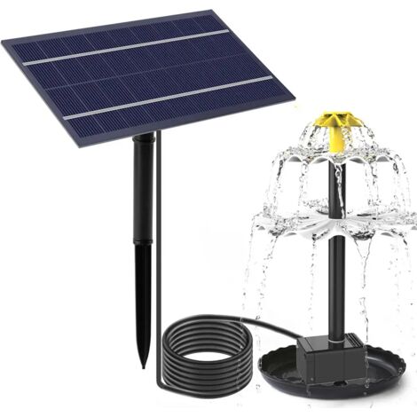 4-Watt-Solarbrunnenpumpe für Vogeltränken mit 9 Düsen, Solarbrunnenpumpe für Gartenteiche, Pools, Aquarien, Fischteiche und Außenbereiche