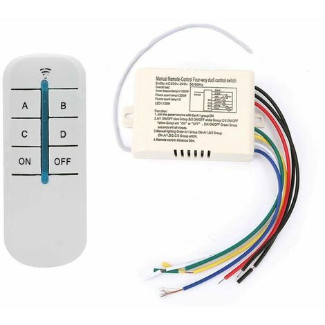 4 Way Wireless Remote Control Switch 220V Digital Wall Receiver Transmitter Module Remote Wall Switch+Transmitter Receiver for Lights