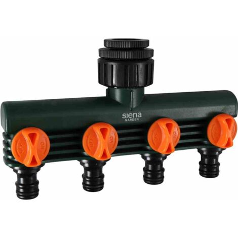 4-Wege-Verteiler für 4 Wasseranschlüsse separat regulierbar und absperrbar