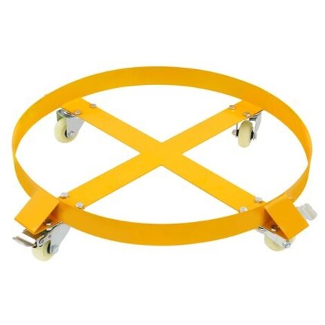 4 Wheel 55Gal Drum Dolly Heavy Duty Barrel Cart 265lbs with Swivel Casters Steel