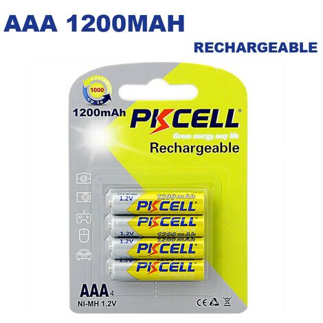 4 Wiederaufladbare Batterien AAA 1200mAh 1.2V PKCell