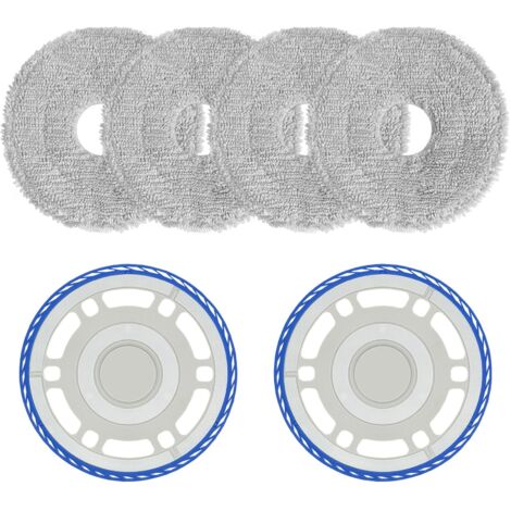 4 Wischtücher mit 2 Ersatzhalterung Zubehör für Ecovacs Deebot T30 Pro Omni/ T30s/ T30s Pro/ N30 Pro/ N30 Omni/ N30 Pro Omni/Yeedi M12 Pro+, Roboter Staubsauger Ersatzteile
