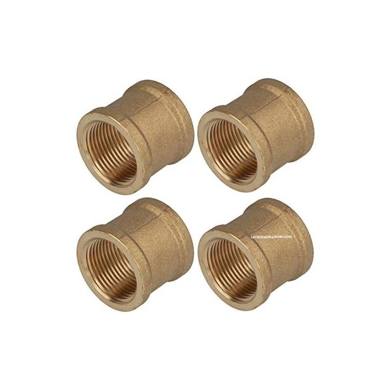 Lot de 4 Manchon Laiton 1 1/4'' fileté femelle Accessoire en laiton Aenor Manchon fileté femelle en laiton 1 1/4''