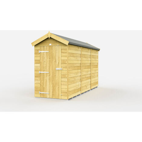 4 x 11 Feet Apex Shed - Single Door Without Windows - Wood - L329 x W118 x H217 cm