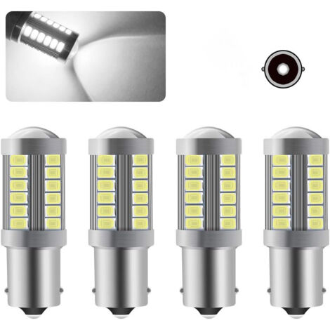 4 X 1156 P21W LED Ampoule Blanc Super Brillant 5630 33 SMD Feu de Recul Stationnement Position Arrière Antibrouillard Arrière Ampoule