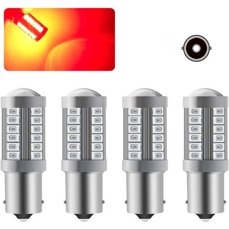 4 X 1156 P21W LED Ampoule Rouge Super Brillant 5630 33 SMD Feu de Recul Stationnement Position Arrière Antibrouillard Arrière Ampoule