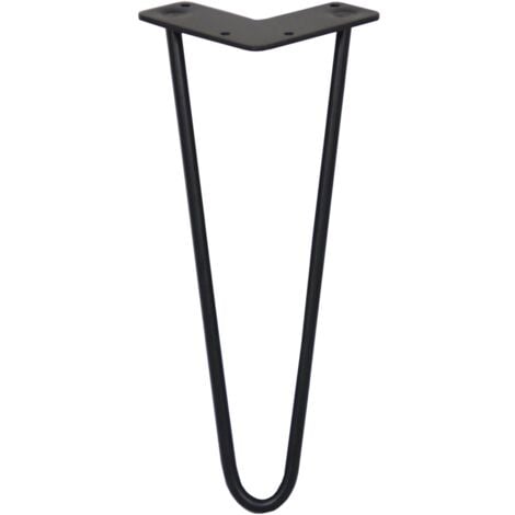 4 x 12" Hairpin Legs - 2 Prong - 10mm - Black