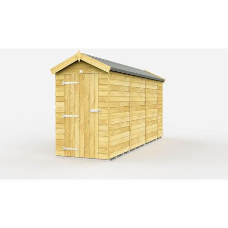 4 x 13 Feet Apex Shed - Single Door Without Windows - Wood - L387 x W118 x H217 cm