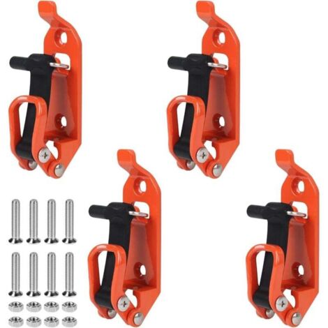 4 X 17-40mm Support de Montage de Lumière Ajustable Pinces de Toit en Métal et Caoutchouc Universelle Pince de Tube de Barre Support Barre Led Kits de Pince de Barre Support de Pelle Orange
