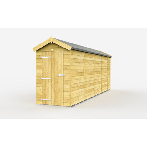 4 x 18 Feet Apex Shed - Single Door Without Windows - Wood - L533 x W118 x H217 cm