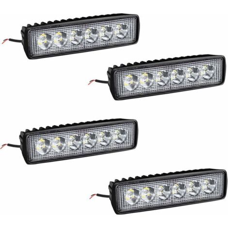 4 x 18W LED-Arbeitsscheinwerfer, Lichtleiste, Arbeitsleuchte – IP67 Aluminium-Zusatzscheinwerfer für Geländetraktoren mit Reflektor – Fei Yu