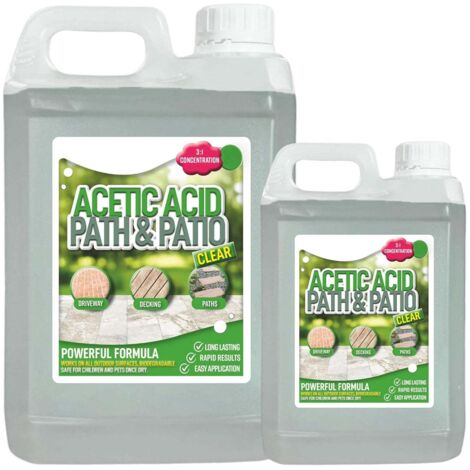 4 x 2.5 Litres Strong Garden Acetic Acid Vinegar Concentrated Outdoor Cleaner