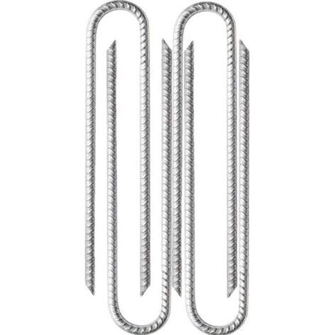 4 x 30 cm - Piquets d'armature en acier galvanisé - Piquets d'ancrage en U - Piquets d'ancrage pour tentes, tonnelles, châteaux, tentes, trampolines, filets de football, etc,,argen