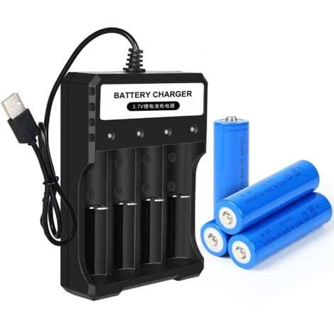 BSIOFF 4 X 3500mAh 18650 Batterie Li-ION Chargeur de Batterie pour 1044018650145001767014650163401665017650184901835018500187002070021700255002665