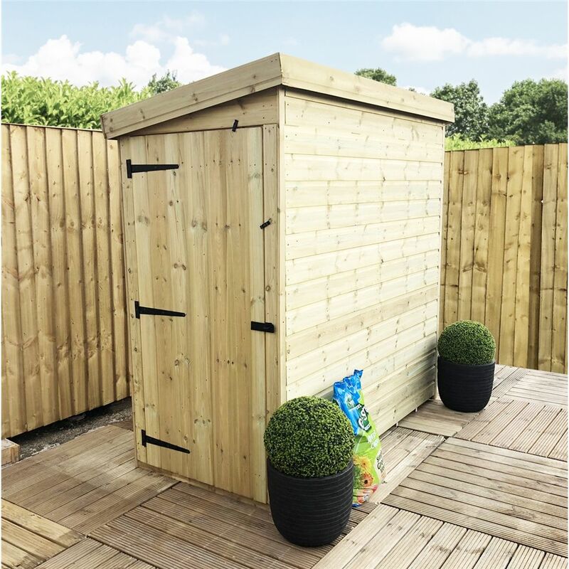 Marlborough Pent Sheds(bs) - 4 x 4 Windowless Pressure Treated Tongue And Groove Pent Shed With Side Door