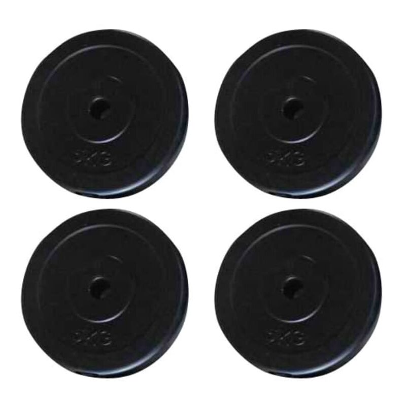 

vidaXL Discos de pesas 4 unidades 20 kg - Negro