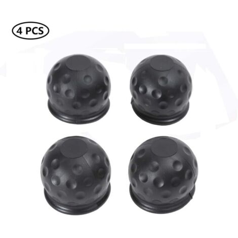 4 X 50 mm Cache Boule Attelage, Barre De Remorquage Boule Attelage Caoutchouc Noir, Capuchon De Protection De Boule D'attache Remorque, Protège Boule D'attelage Capuchon Protection(Caoutchouc)