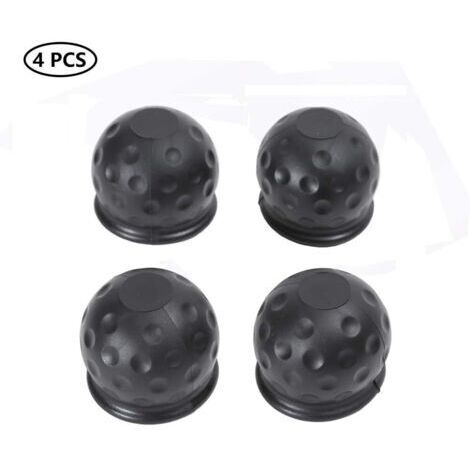 4 X 50 mm Cache Boule Attelage, Barre De Remorquage Boule Attelage Caoutchouc Noir, Capuchon De Protection De Boule D'attache Remorque, Protège Boule D'attelage Capuchon Protection(Caoutchouc)