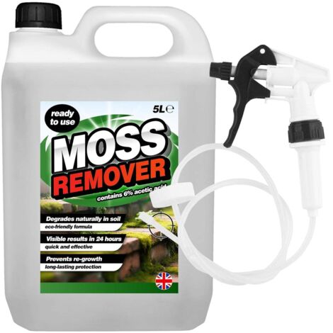 4 x 5L Moss Remover Fast Acting With Long Hose Trigger