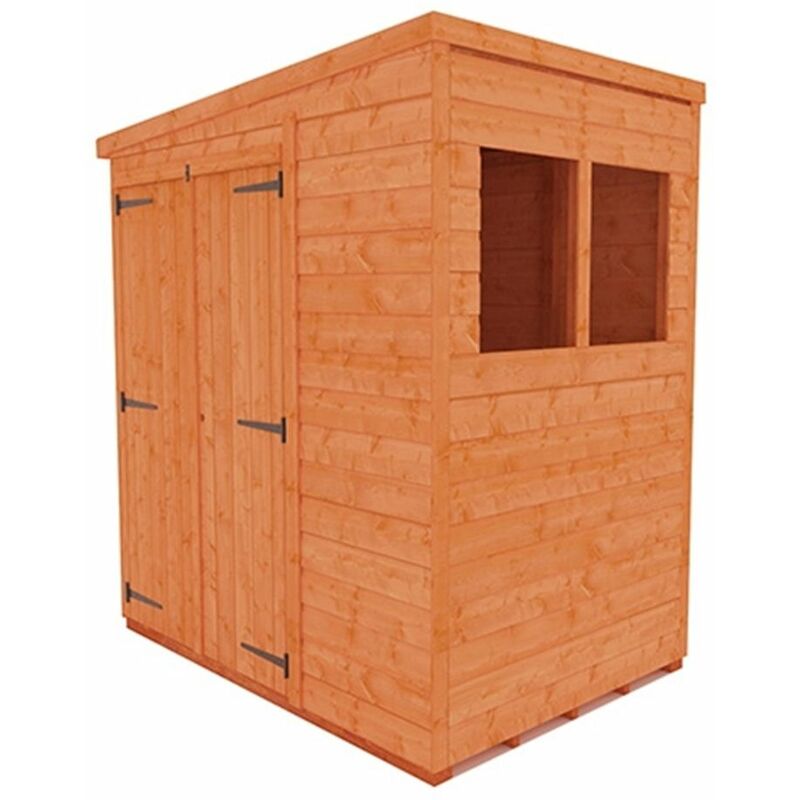 Horsforthmodular - 4 x 6 Tongue and Groove Pent Shed Double Doors (12mm Tongue and Groove Floor and Roof)