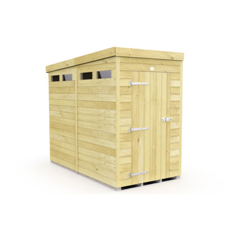 4 x 8 Feet Pent Security Shed - Single Door - Wood - L231 x W127 x H201 cm