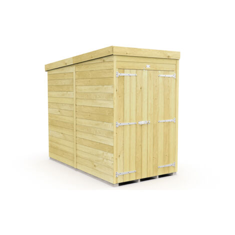 4 x 8 Feet Pent Shed - Double Door Without Windows - Wood - L231 x W127 x H201 cm