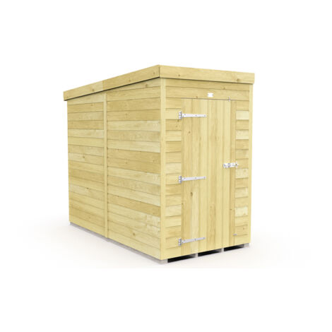 4 x 8 Feet Pent Shed - Single Door Without Windows - Wood - L231 x W127 x H201 cm