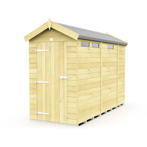 4 x 9 Feet Apex Security Shed - Single Door - Wood - L272 x W118 x H217 cm