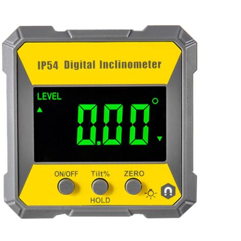 4 x 90 degrés Digital LCD Protractor Inclinometer Magnetic 0.2° Precision Angle Finder Level Box IP54 Instrument de nivellement électrique pour la réparation Automatique de Machines à Bois