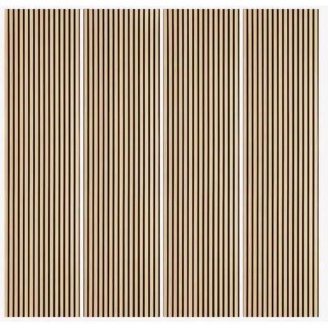 AHD AMAZING HOME DESIGN 4 x Akustikpaneele 240x60cm aus Holz Eiche für Wand und Decke Kover-O