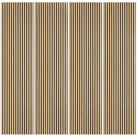 AHD AMAZING HOME DESIGN 4 x Akustikpaneele 240x60cm aus Holz Eiche für Wand und Decke Kover-O