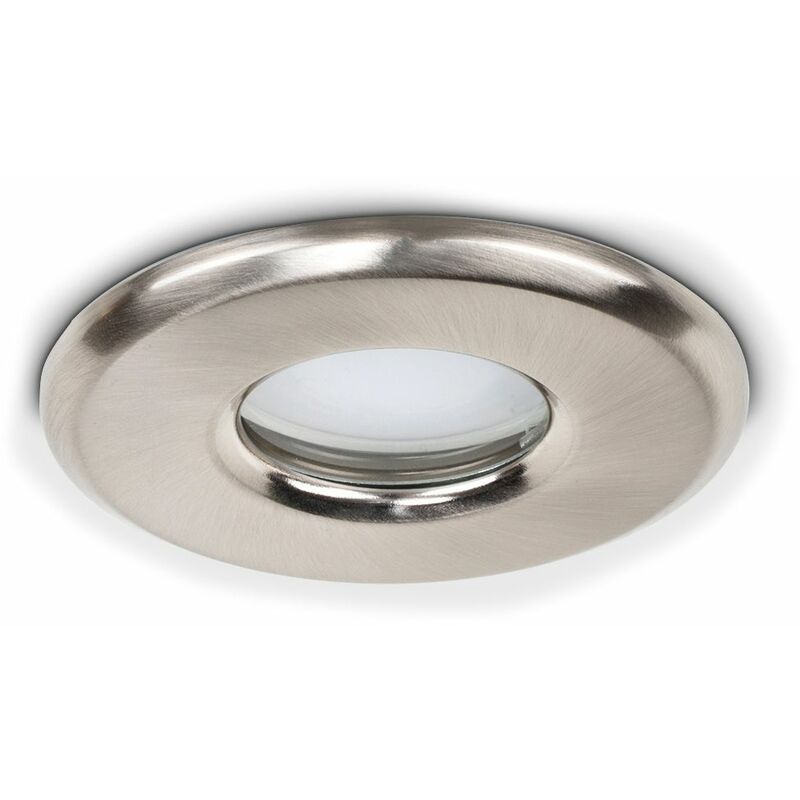 4 x Recessed Bathroom Ceiling Downlight Spotlights - Brushed Chrome