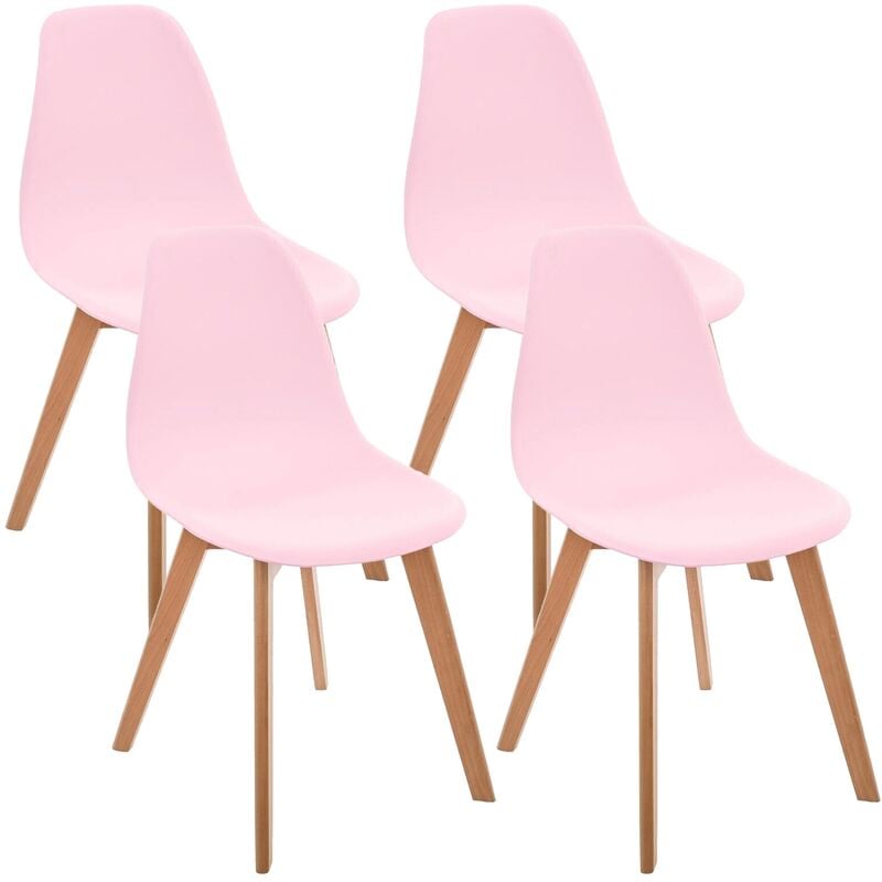 4 x chaises d'enfant 'scandinaves' rose atmosphérique
