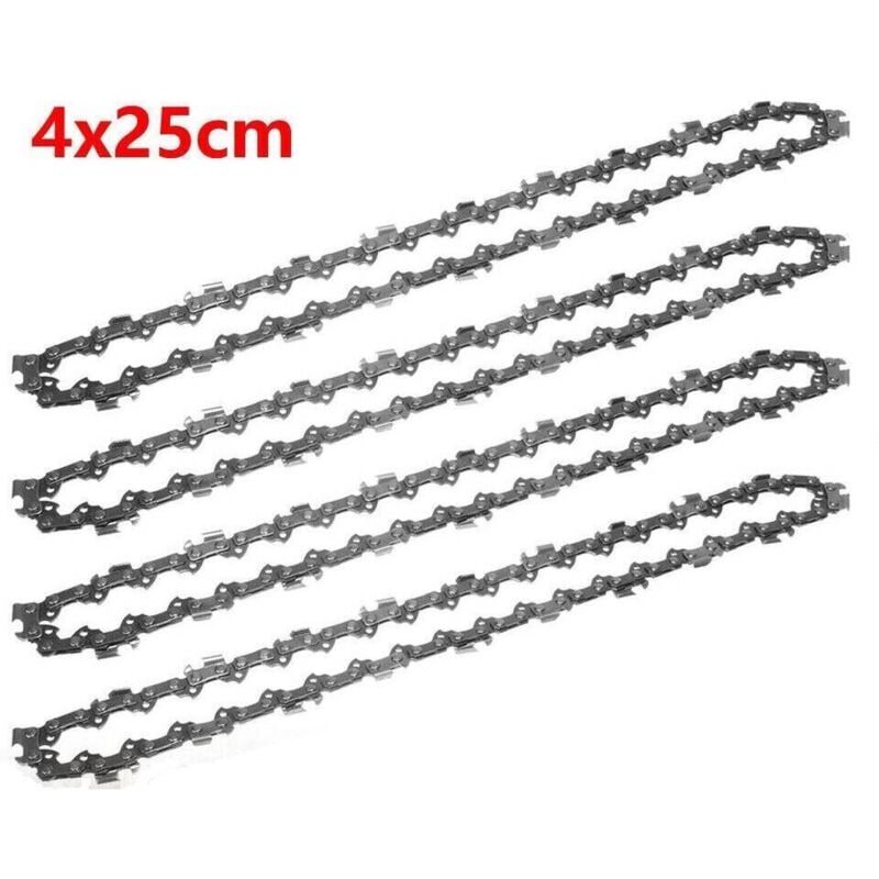 Cotecosy - Chaine tronconneuse 40 maillons Lot de 4 chaîne de tronçonneuse 25cm 40TG 3/8 lp 1,1 mm pour Dolmar AS1925Z Makita DUC254Z accessoire pour