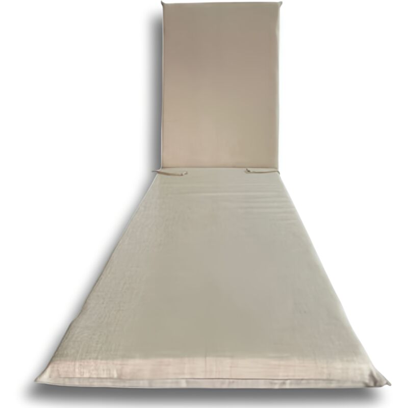 Ferramenta1.com - Coussin de Jardin pour Chaise Longue 180x50 cm avec Têtière -4 Pcs -Beige,Ecru,Gris - colore: ecru