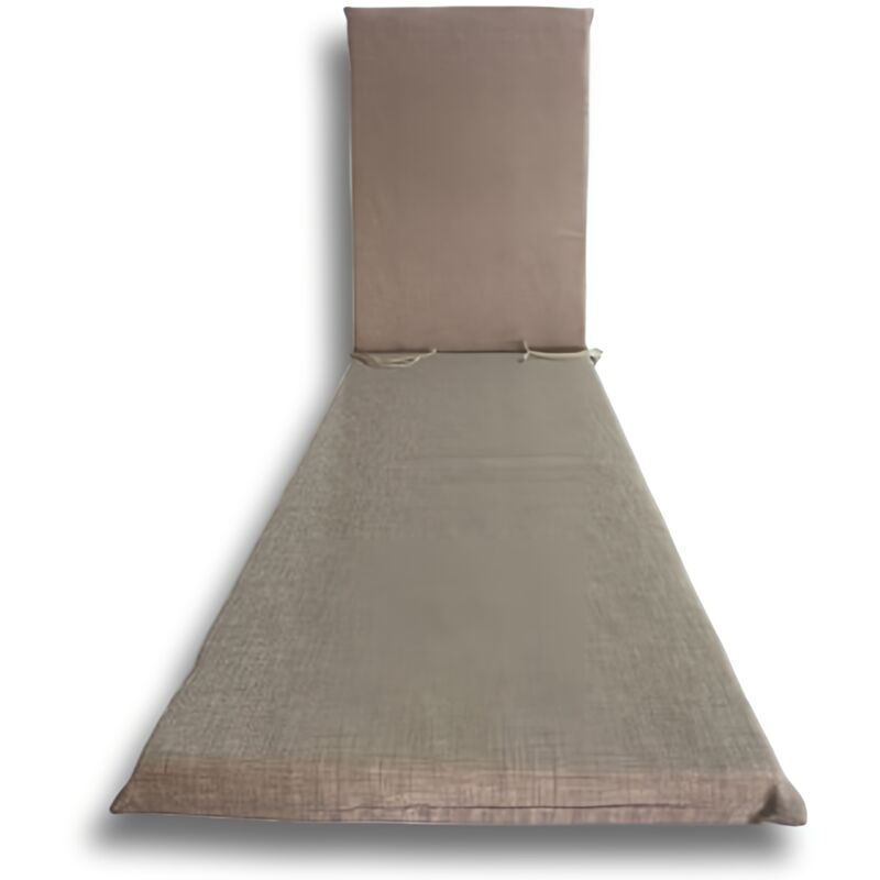 Ferramenta1.com - Coussin de Jardin pour Chaise Longue 180x50 cm avec Têtière -4 Pcs -Beige,Ecru,Gris - colore: beige
