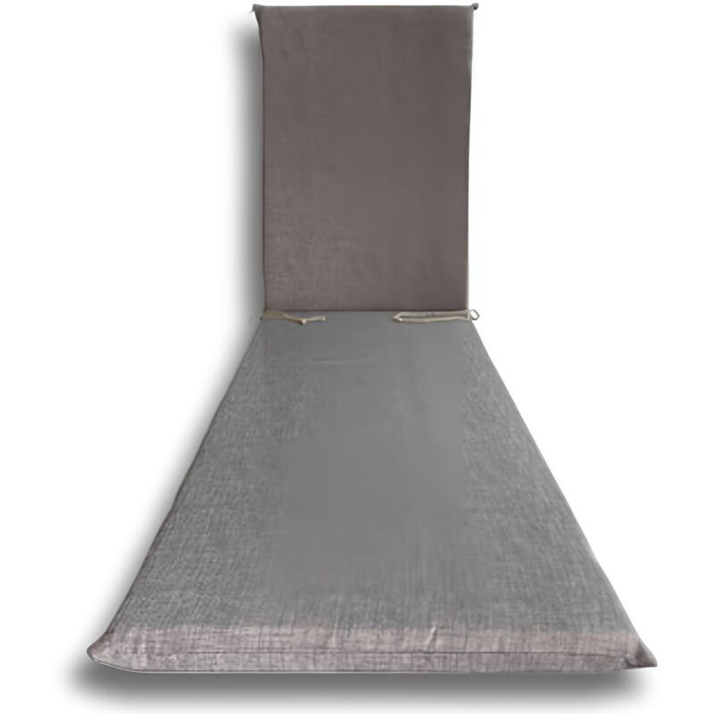 Ferramenta1.com - Coussin de Jardin pour Chaise Longue 180x50 cm avec Têtière -4 Pcs -Beige,Ecru,Gris - colore: grigio
