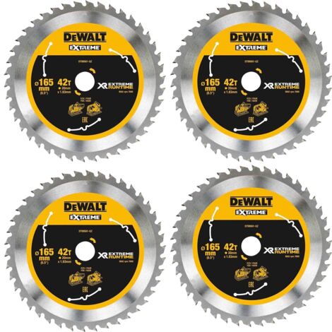 4 X Dewalt DT99561 165mm x 20mm 42T Extreme Runtime FlexVolt Plunge Saw Blades
