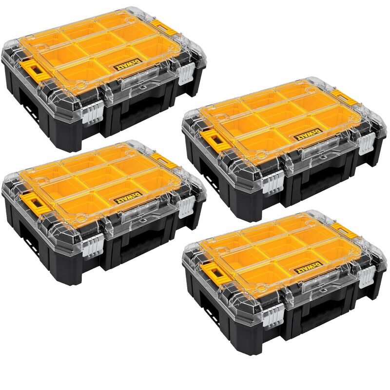 Dewalt - 4 x DWST1-71194 TStak v Clear Lid Stackable Tool Fixing Organiser Case