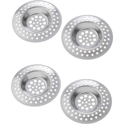 4 x Filtro - Filtro de acero inoxidable para fregaderos, lavabos y bañeras (7 cm de ancho)