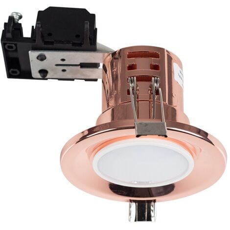 4 x Fire Rated Copper Effect GU10 Recessed Ceiling Downlight Spotlights