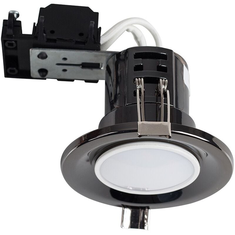 4 x Fire Rated Recessed GU10 Ceiling Spotlights + GU10 LED Bulbs