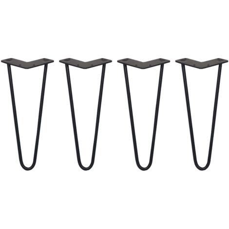 main image of "4 x Hairpin Leg - 12 - Black - 2 Prong - 10m"