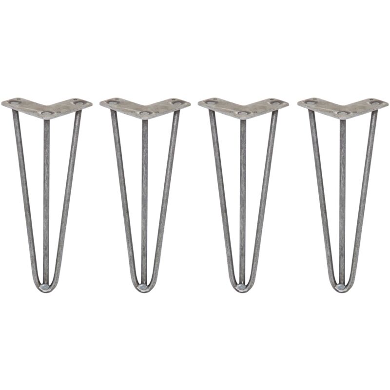 4 x Hairpin Leg - 12 - Unfinished - 3 Prong - 10m