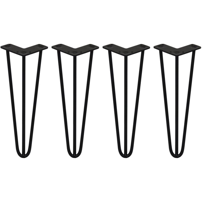 4 x Hairpin Leg - 14 - Black - 3 Prong - 10m